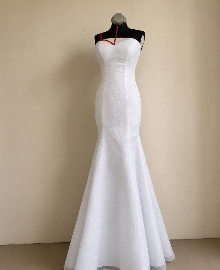 Weißes Meerjungfrau-Brautkleid, trägerlos